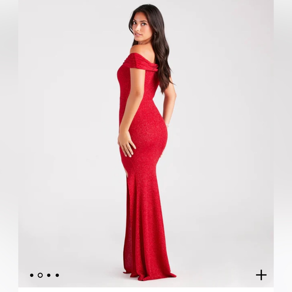 Off The Shoulder, Glitter Formal Dress - Picture 4 of 7